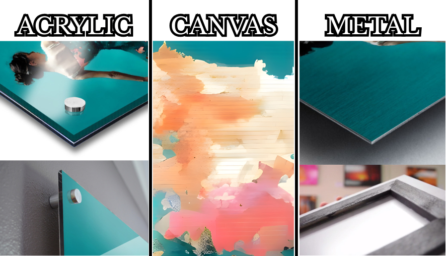 Modern living room with large canvas art above sofa